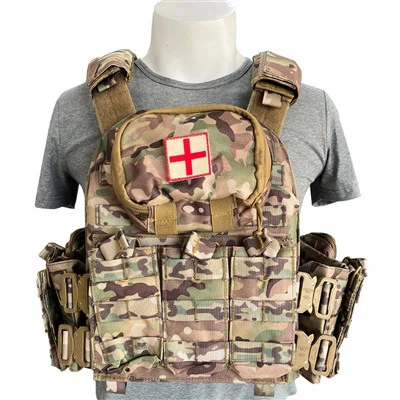 Tactical Molle greitai atsegama sagtimis liemenė su šoniniais „Cummerbund“ maišeliais